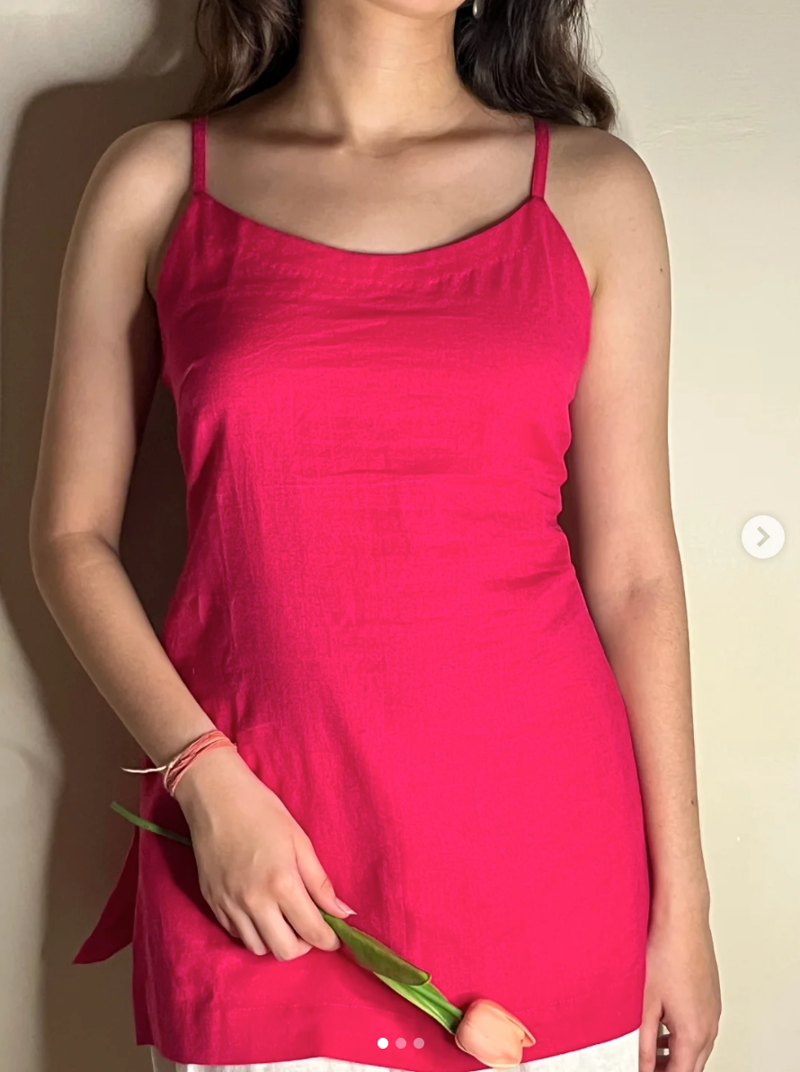 Magenta Linen Kurti