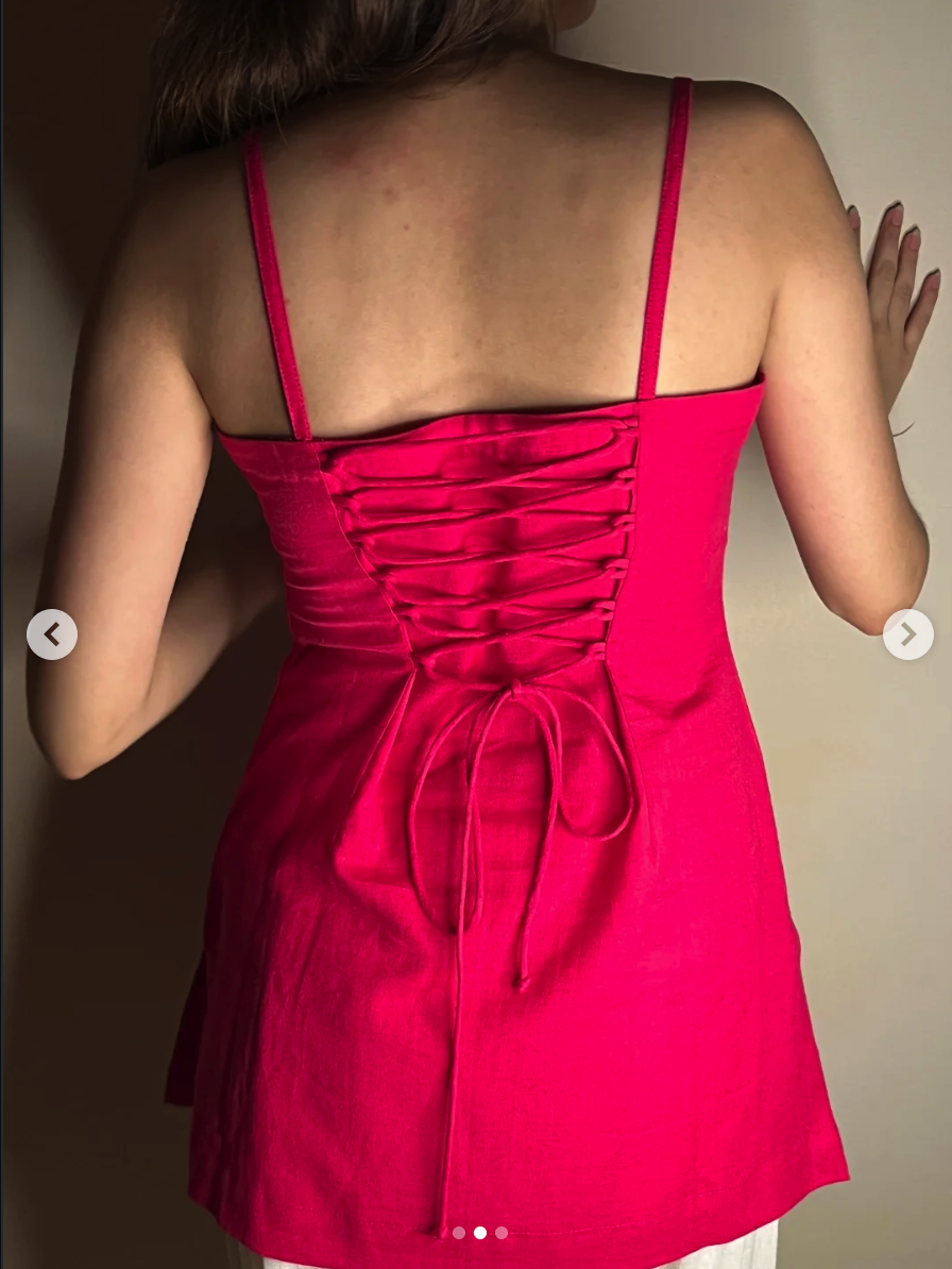 Magenta Linen Kurti